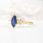 Classic Marquise Cut Side Accent Twisted Shank Sapphire Engagement Ring - Additional view