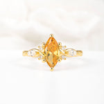 Classic Marquise Cut Side Accent Twisted Shank Citrine Engagement Ring - Additional view