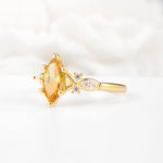 Classic Marquise Cut Side Accent Twisted Shank Citrine Engagement Ring - Additional view