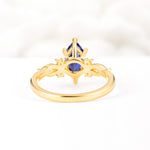 Classic Marquise Cut Side Accent Twisted Shank Tanzanite Engagement Ring - Additional view