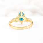 Classic Marquise Cut Side Accent Twisted Shank Turquoise Engagement Ring - Additional view