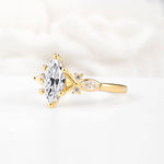 Classic Marquise Cut Side Accent Twisted Shank Lab Diamond Engagement Ring - Additional view