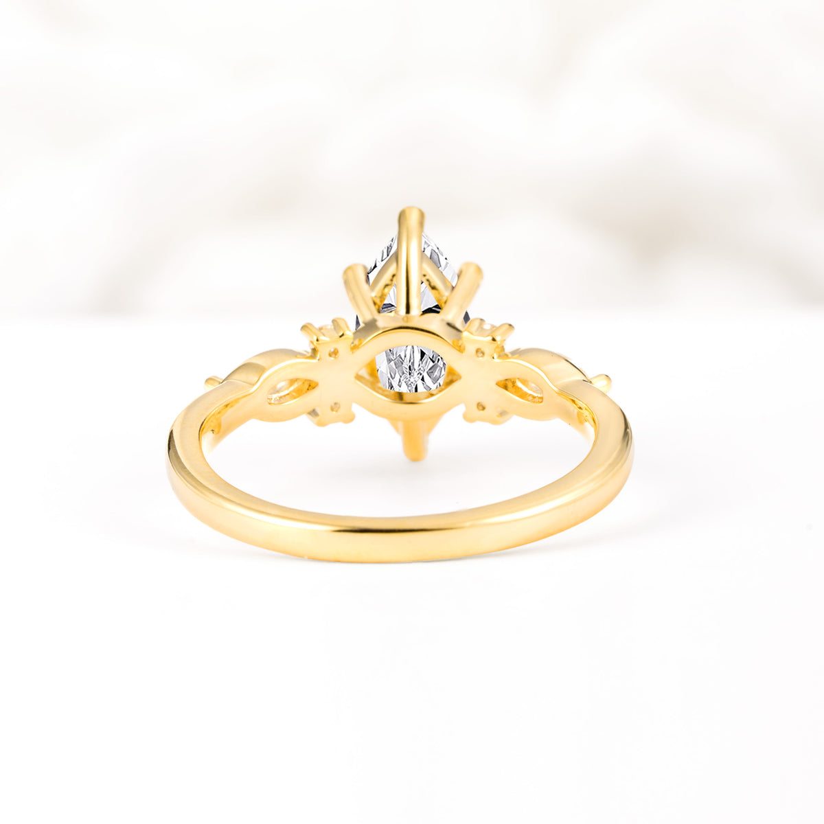 Classic Marquise Cut Side Accent Twisted Shank Lab Diamond Engagement Ring - Additional view