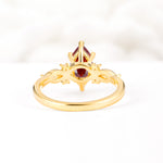 Classic Marquise Cut Side Accent Twisted Shank Garnet Engagement Ring - Additional view