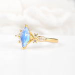 Classic Marquise Cut Side Accent Twisted Shank Moonstone Engagement Ring - Additional view