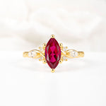 Classic Marquise Cut Side Accent Twisted Shank Ruby Engagement Ring - Additional view