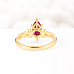 Classic Marquise Cut Side Accent Twisted Shank Ruby Engagement Ring - Additional view