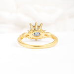 Classic Emerald Cut Leaf Side Accent Moissanite Engagement Ring - Additional view