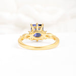 Classic Emerald Cut Leaf Side Accent Tanzanite Engagement Ring - Additional view