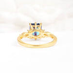 Classic Emerald Cut Leaf Side Accent Alexandrite Engagement Ring - Additional view
