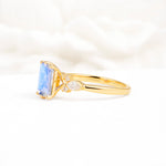 Classic Emerald Cut Leaf Side Accent Moonstone Engagement Ring - Additional view
