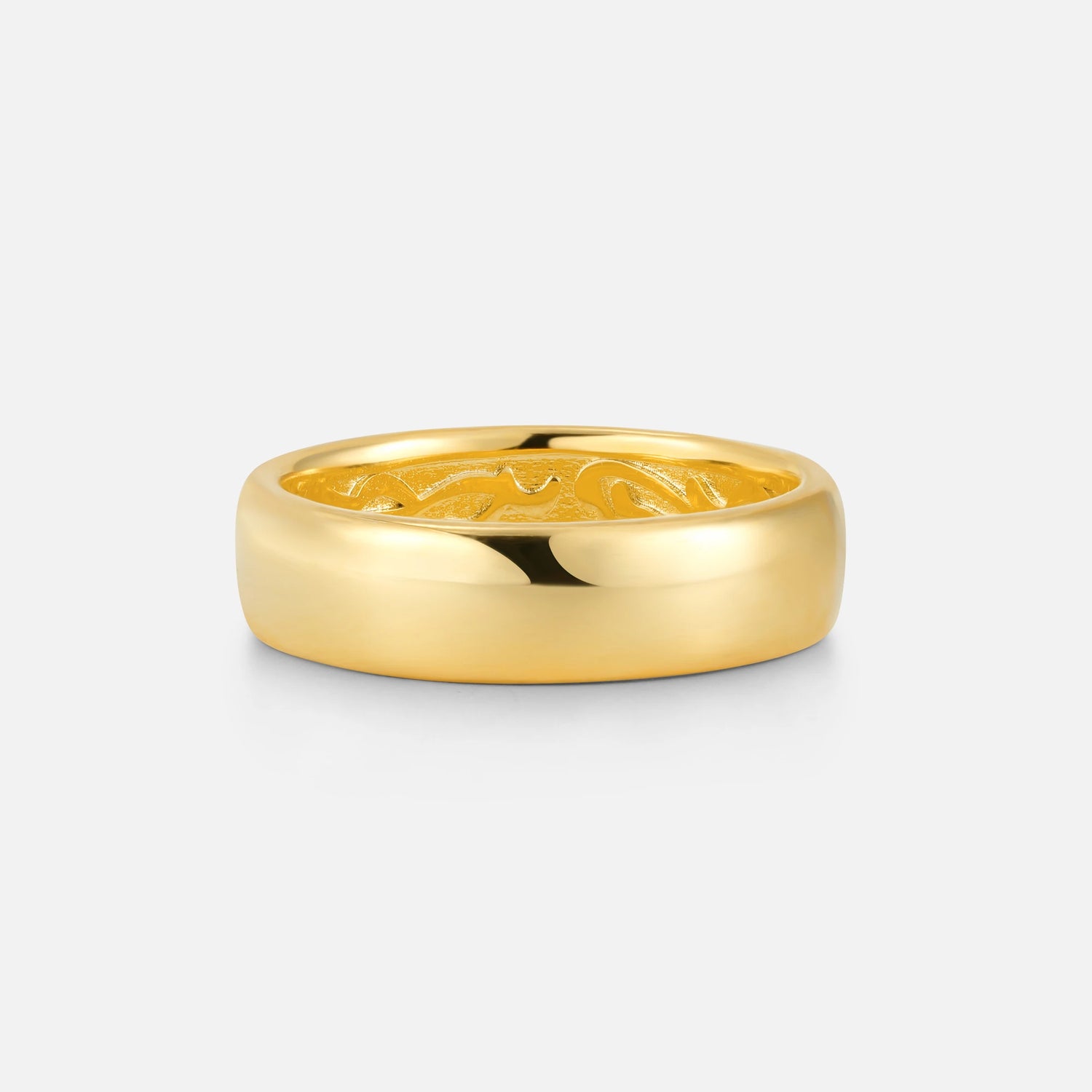Classic Wide Men’s Wedding Band with Inner Filigree Detail - Additional view
