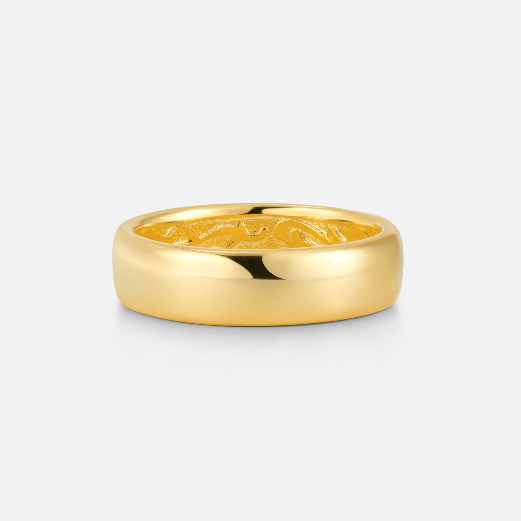 Classic Wide Men’s Wedding Band with Inner Filigree Detail - Additional view