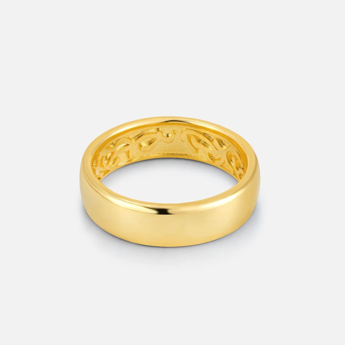 Classic Wide Men’s Wedding Band with Inner Filigree Detail - Additional view