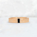 Baguette Cut Black Onyx Hammered Wedding Band - Additional view