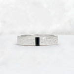 Baguette Cut Black Onyx Hammered Wedding Band - Additional view