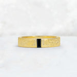 Baguette Cut Black Onyx Hammered Wedding Band - Additional view