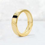 Baguette Cut Black Onyx Hammered Wedding Band - Additional view