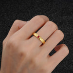Princess Cut Ruby Hammered Flush-Set Wedding Band - Additional view