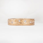 Nature-Inspired Engraved Leaf Vine Wedding Band with Moissanite Accents - Additional view