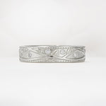 Nature-Inspired Engraved Leaf Vine Wedding Band with Moissanite Accents - Additional view