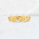 Round Cut Moissanite Vine Leaf Wedding Band - Additional view