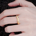 Round Cut Moissanite Vine Leaf Wedding Band - Additional view