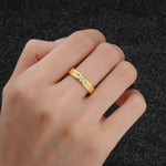 Hexagon Cut Moissanite Men’s Wedding Band with Chevron Engraved Detail - Additional view
