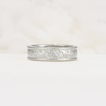 Vintage Round Cut Scroll Engraved Accent Lab Diamond Wedding Band - Additional view