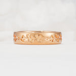 Nature-Inspired Engraved Leaf Vine Wedding Band - Additional view