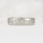 Nature-Inspired Engraved Leaf Vine Wedding Band - Additional view