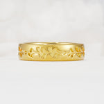 Nature-Inspired Engraved Leaf Vine Wedding Band - Additional view