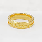 Nature-Inspired Engraved Leaf Vine Wedding Band - Additional view