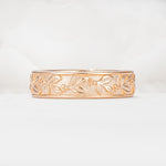 Nature-Inspired Engraved Leaf and Berry Wedding Band - Additional view