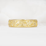 Nature-Inspired Engraved Leaf and Berry Wedding Band - Additional view
