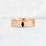 Marquise Cut Moissanite Leaf Engraved Men’s Wedding Band - Additional view
