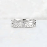 Marquise Cut Moissanite Leaf Engraved Men’s Wedding Band - Additional view