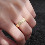 Marquise Cut Moissanite Leaf Engraved Men’s Wedding Band - Additional view