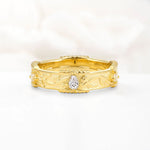 Kite Cut Moissanite Leaf Vine Nature-Inspired Men’s Wedding Band - Additional view