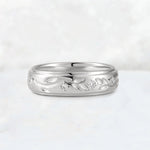 Round Cut Moissanite Vine Engraved Men’s Wedding Band - Additional view