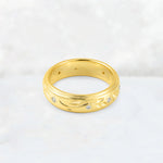 Round Cut Moissanite Vine Engraved Men’s Wedding Band - Additional view