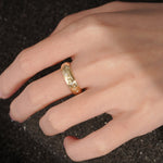 Round Cut Moissanite Vine Engraved Men’s Wedding Band - Additional view