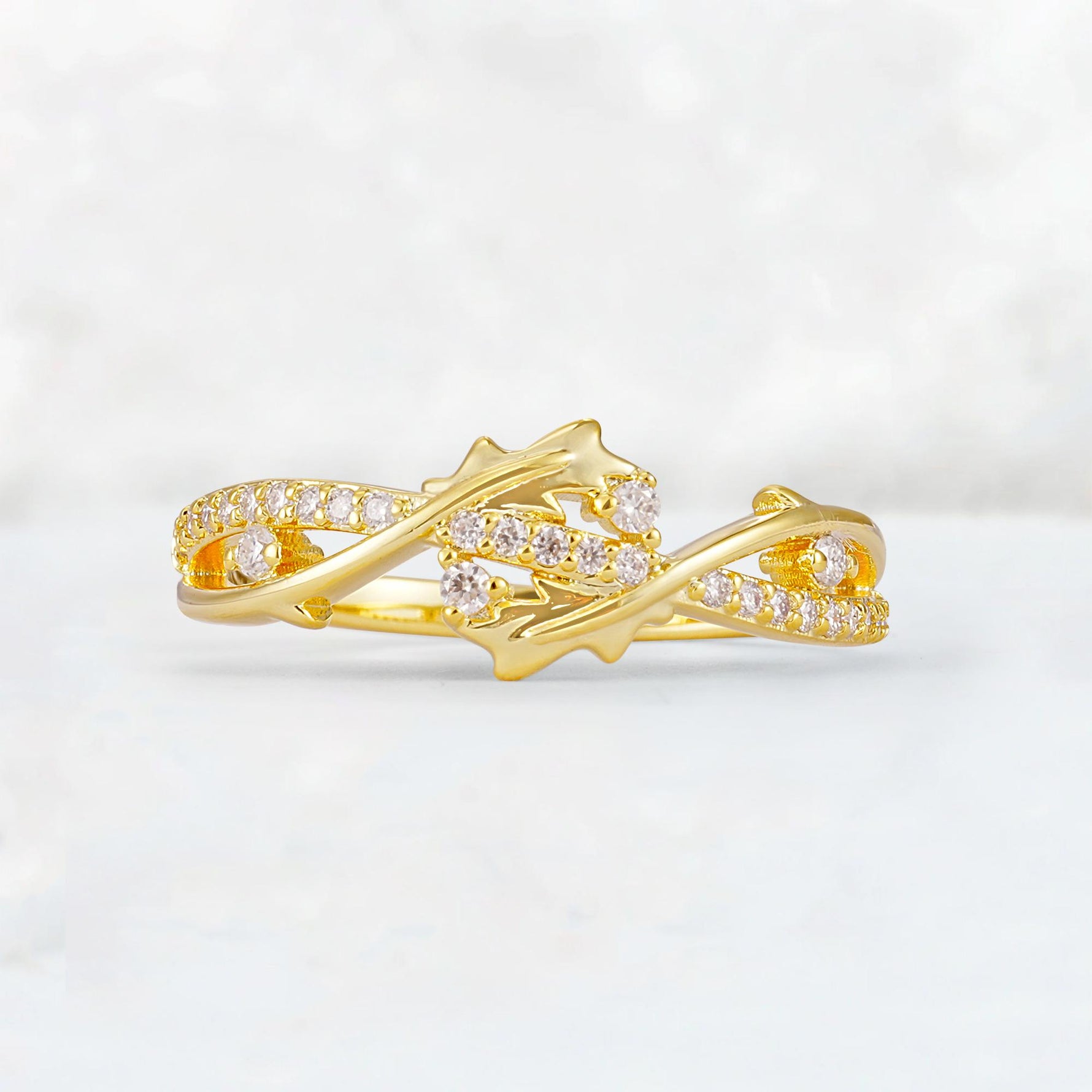 Nature-Inspired Twisted Vine Moissanite Band with Pavé Accents - Additional view