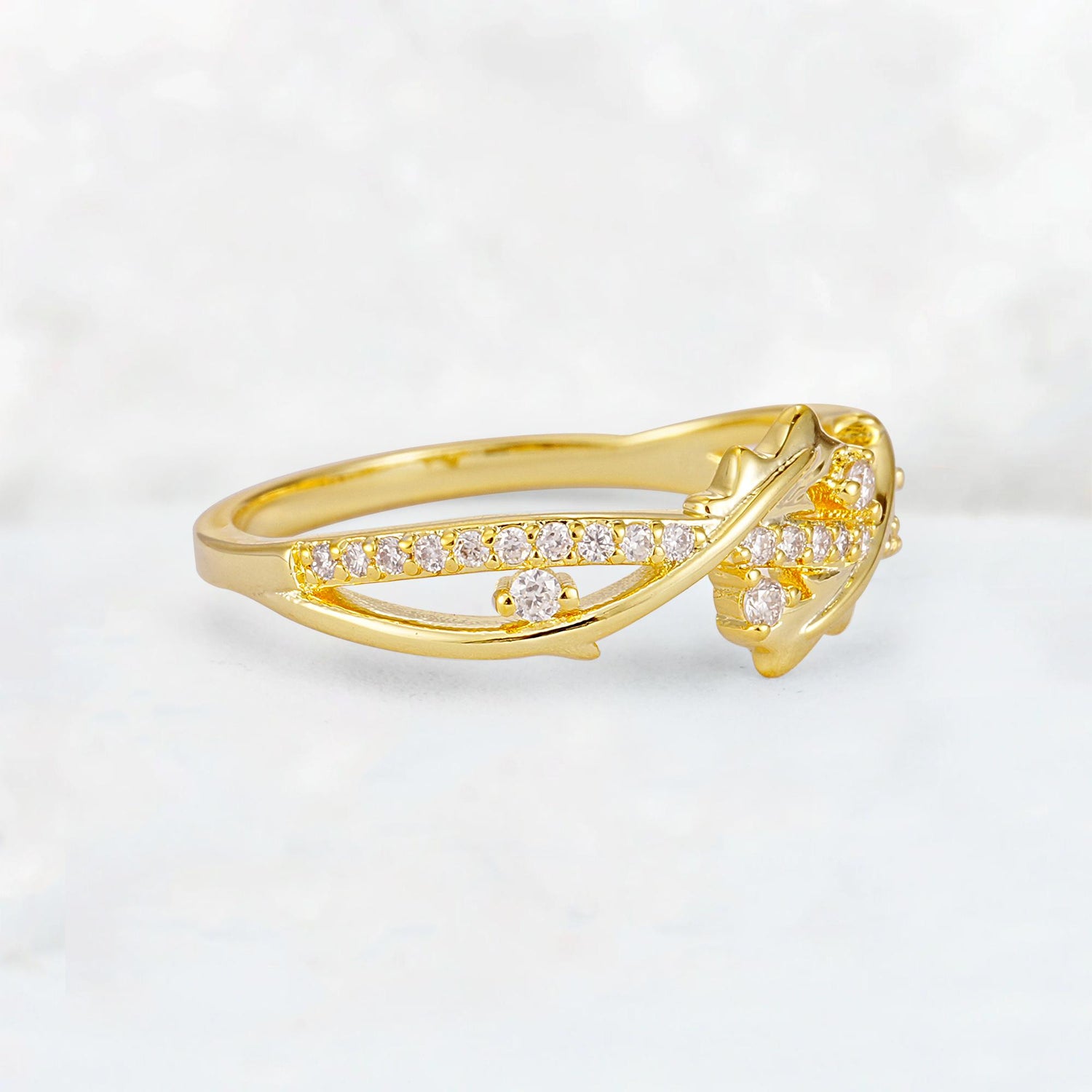 Nature-Inspired Twisted Vine Moissanite Band with Pavé Accents - Additional view