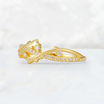 Nature-Inspired Twisted Vine Moissanite Band with Pavé Accents - Additional view
