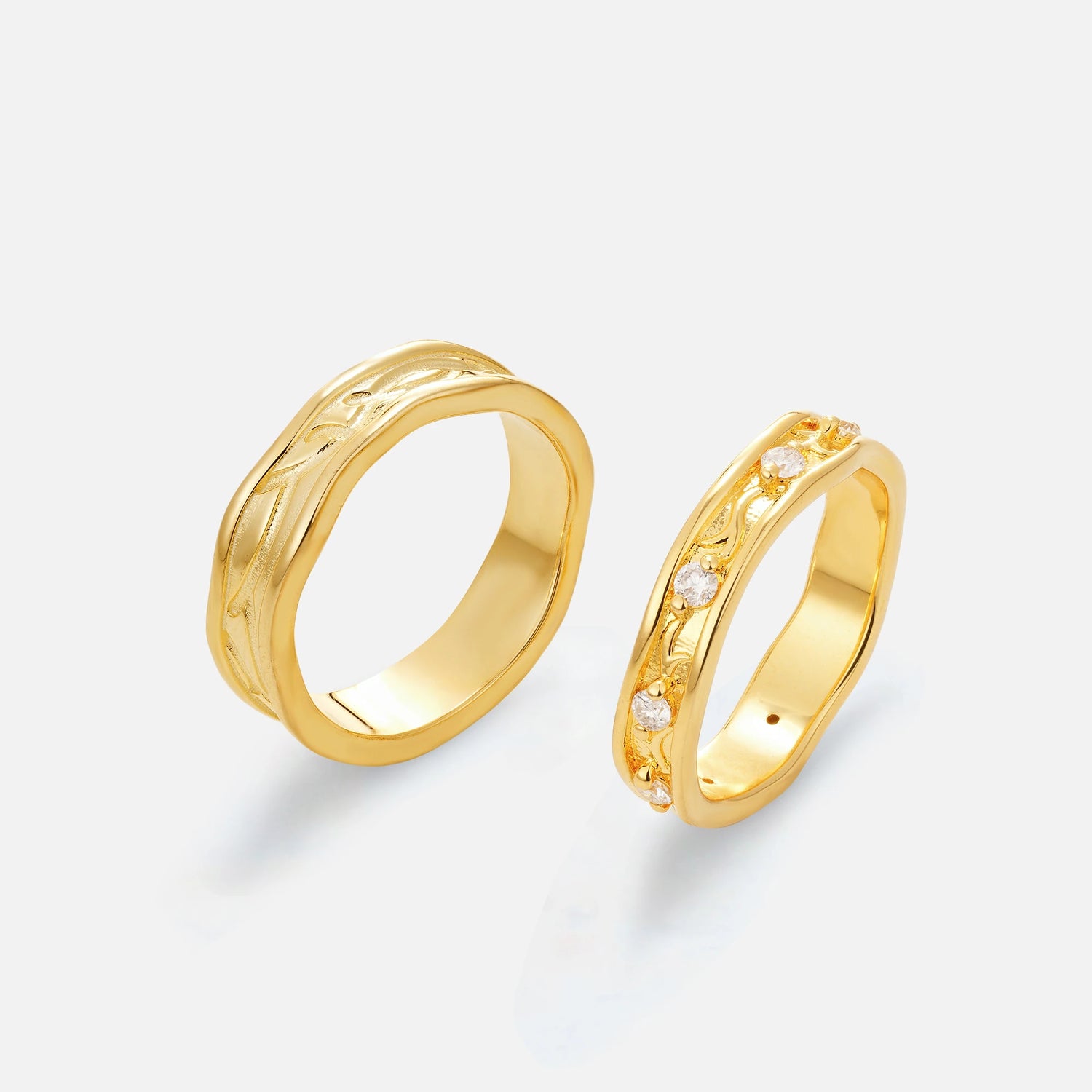 Nature-Inspired Vine Moissanite His and Hers Couple Ring