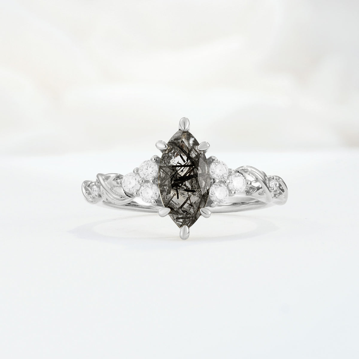 SR17467 Black Rutilated Quartz Ring - Additional view