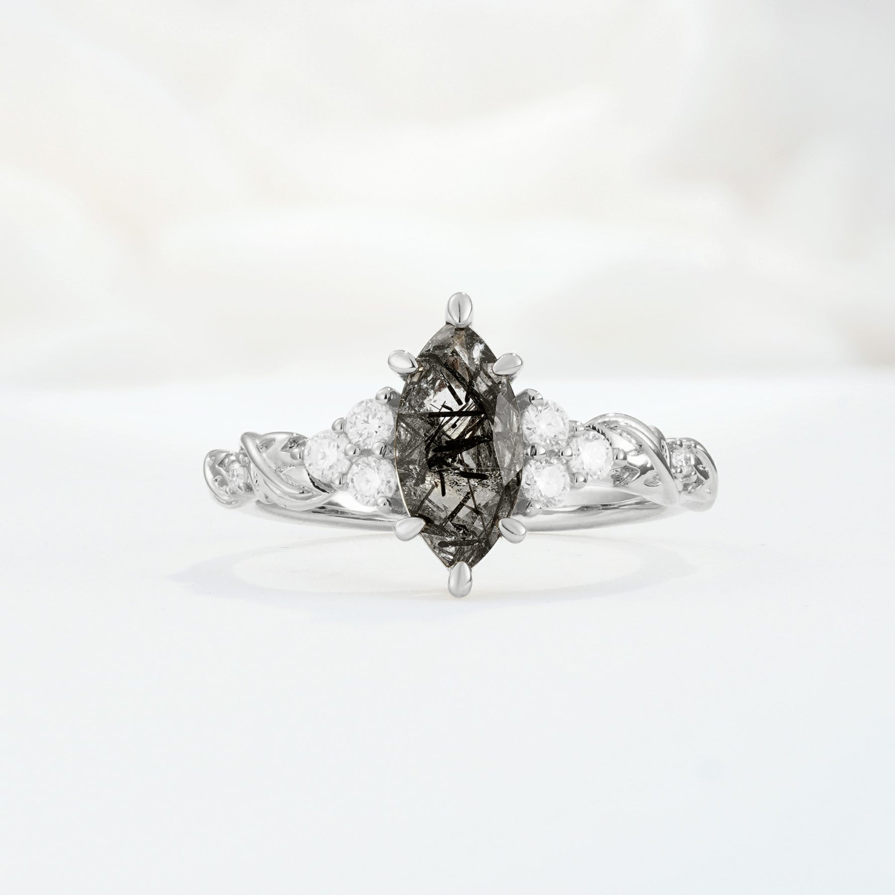 SR17467 Black Rutilated Quartz Ring - Additional view