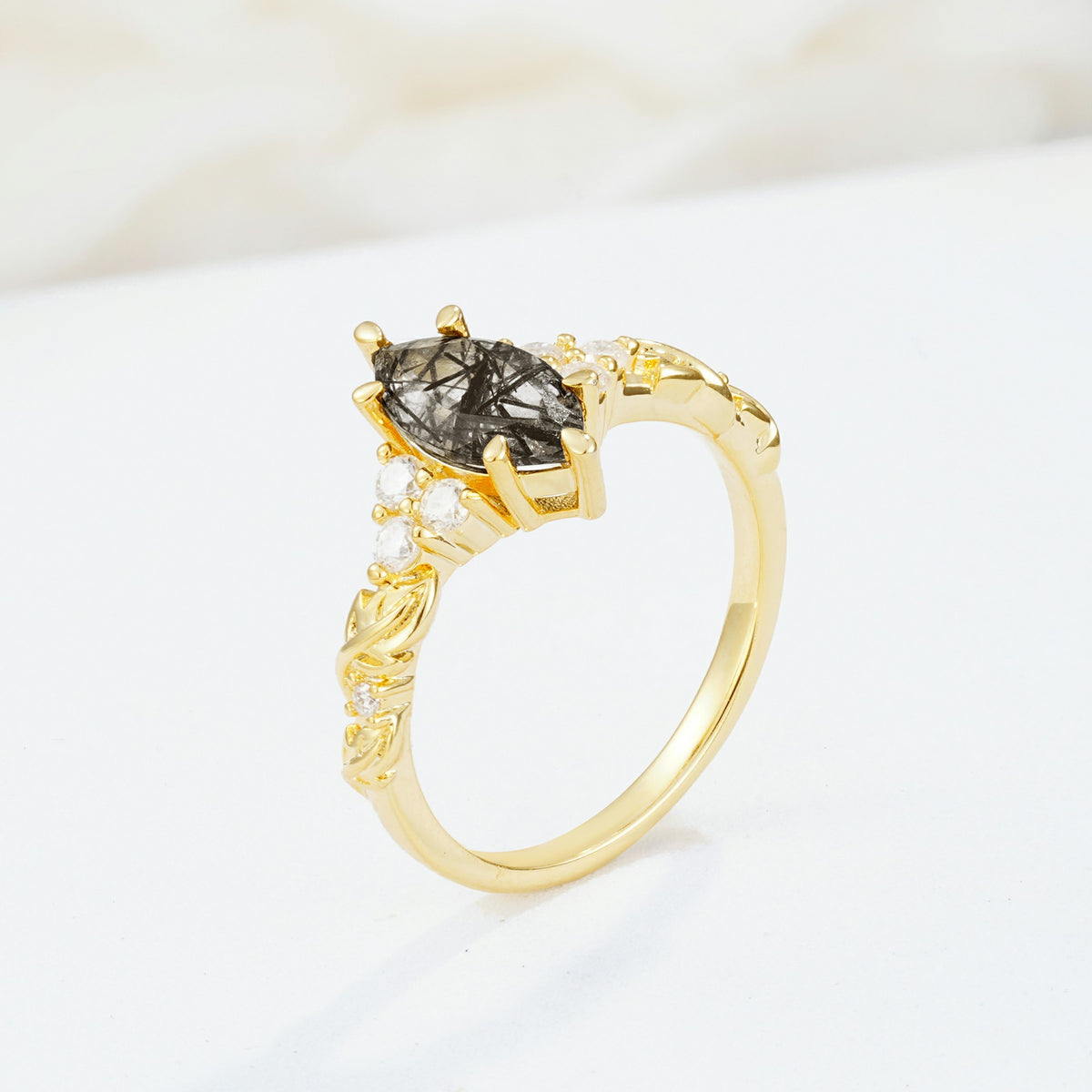 SR17467 Black Rutilated Quartz Ring - Additional view