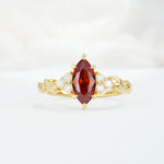 SR17467 Garnet Ring - Yellow-Gold